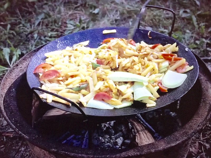 Carne al disco de arado. El asado de la Pampa